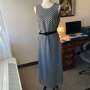 Helene Blake Women's Maxi Dress Size XL Polka Dot Pattern Sleeveless Fully Line